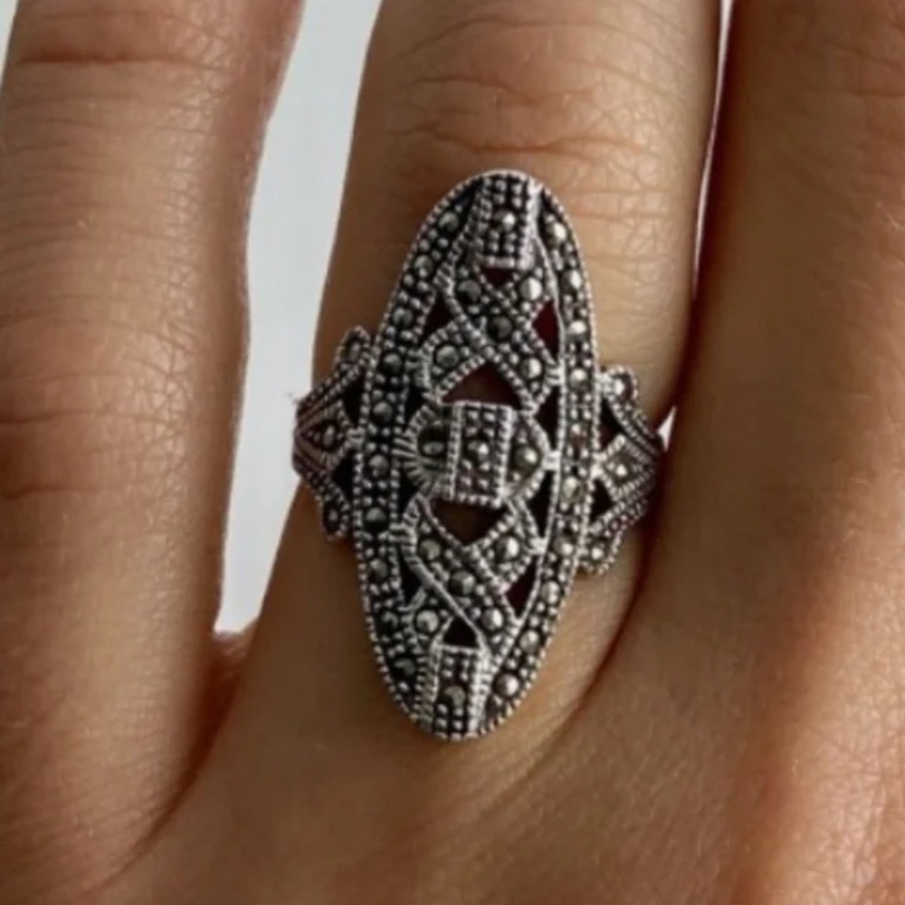 925 Sterling Silver Marcasites Ring